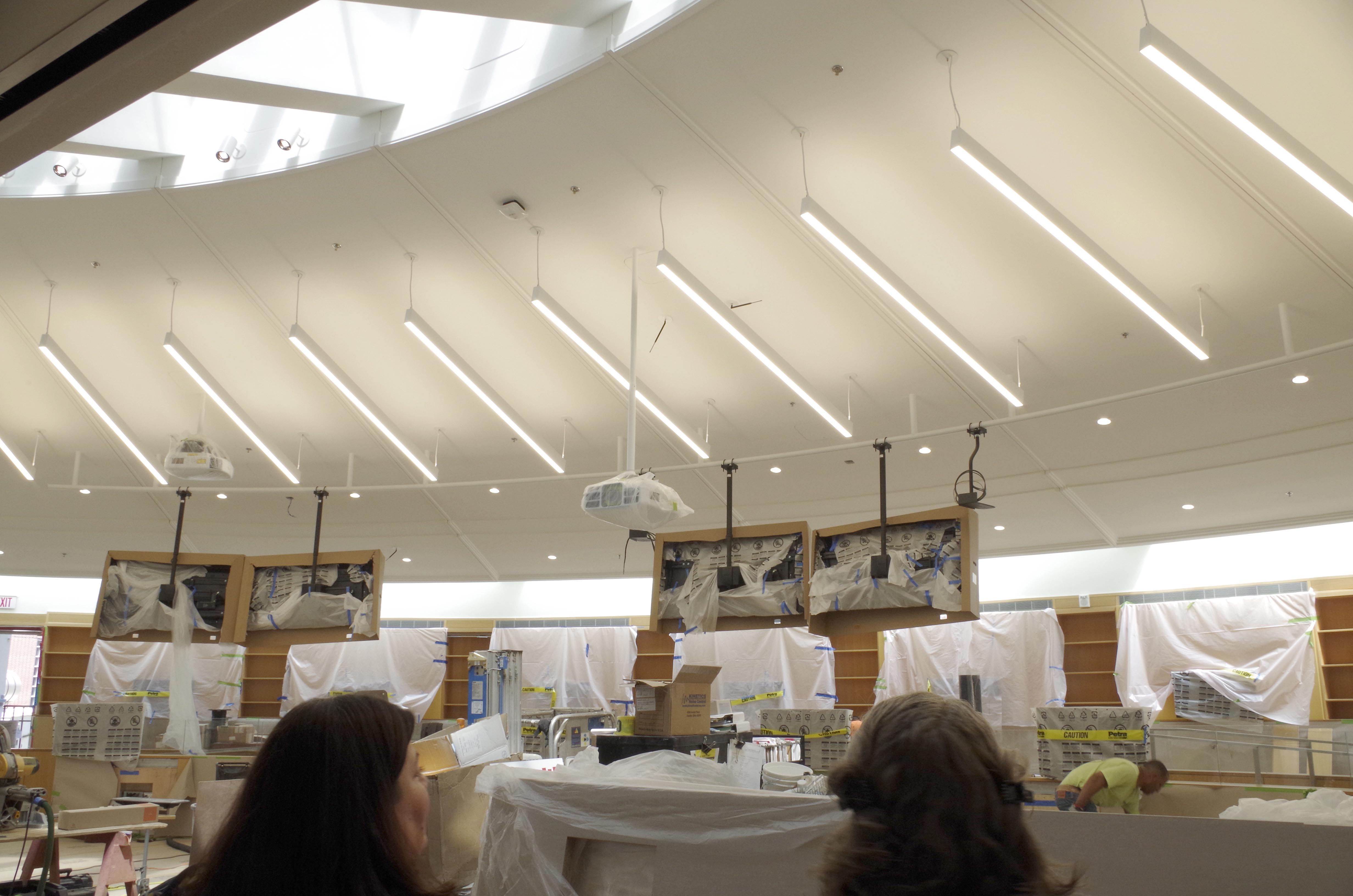 Lights in large classroom