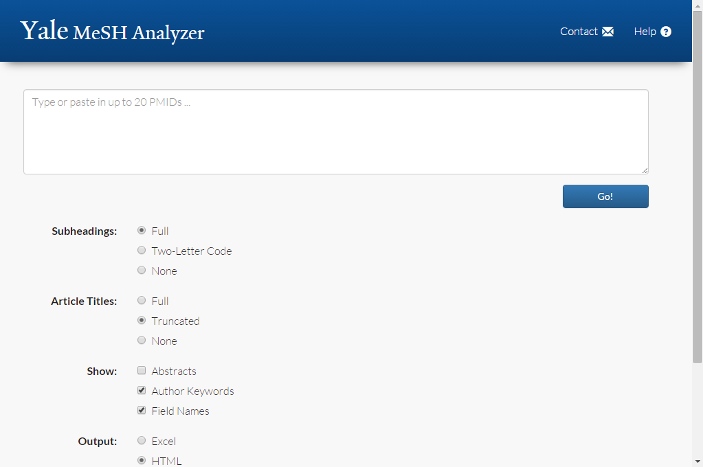 Yale MeSH Analyzer